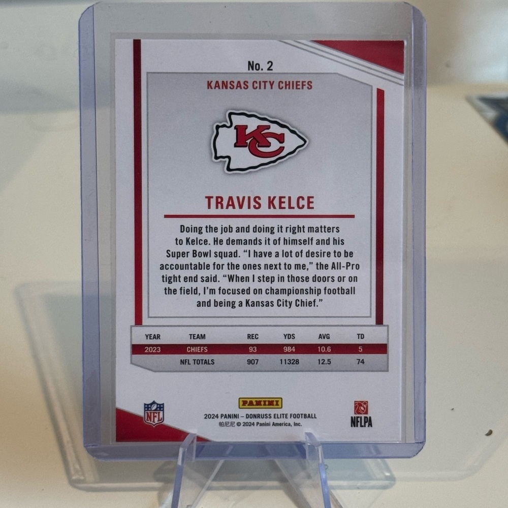 🔥 2024 Panini Donruss Elite Travis Kelce Hologram Card. Kansas City Chiefs - Picture 2 of 2